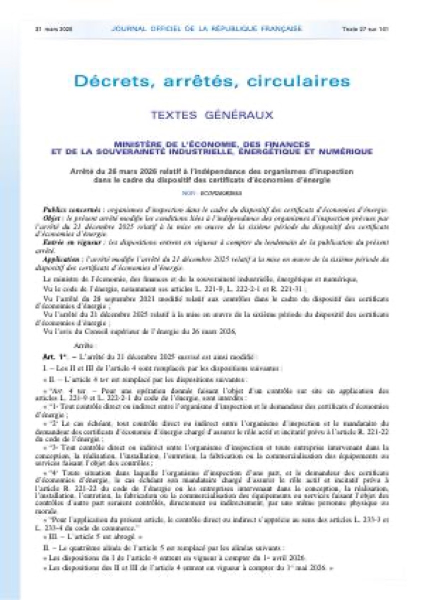 CEE : vers une indépendance renforcée des organismes d’inspection