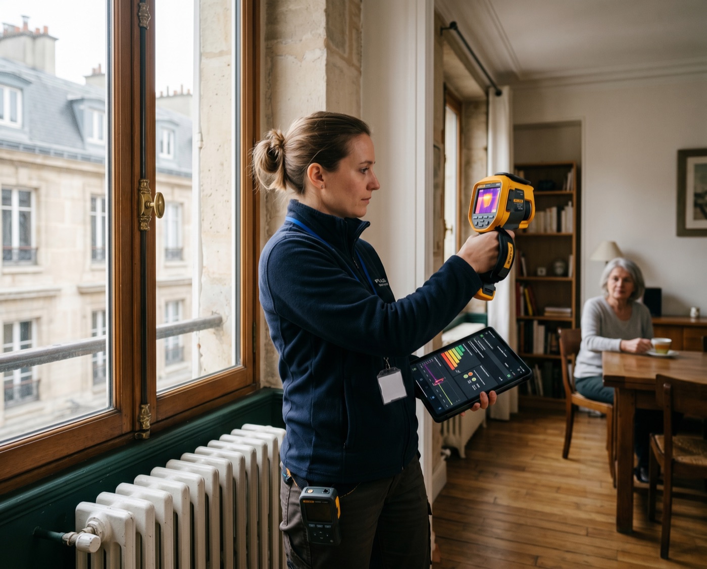Audit énergétique S2EE — relevé caméra thermique chez le client